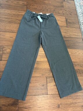 Loft The Sawyer Pull-On Wide Leg Pants in Heather Charcoal Lof